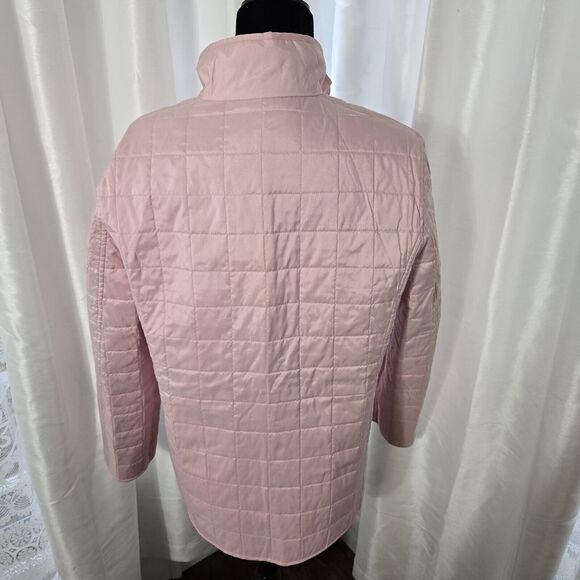 Liz Claiborne Reversible Quilted Coat Jacket Large Women Pink Paisley Lightweigt - Picture 10 of 11